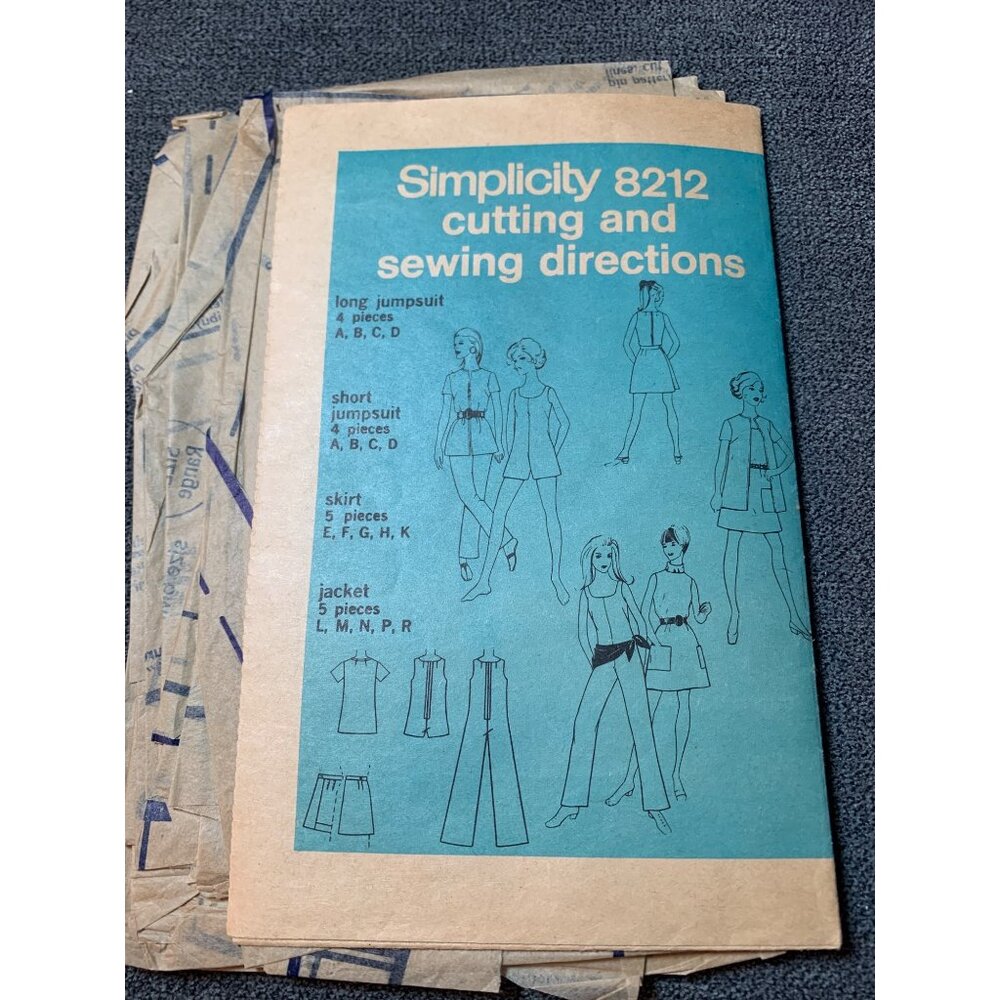 Simplicity 8212 Sewing Pattern Jumpsuit Short Jumpsuit Skirt Jacket Size 6 Petit